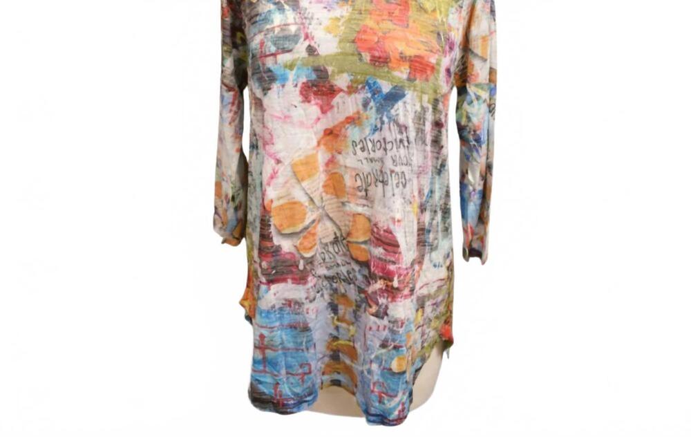 NEW INOAH women's passion fruit top in white multi